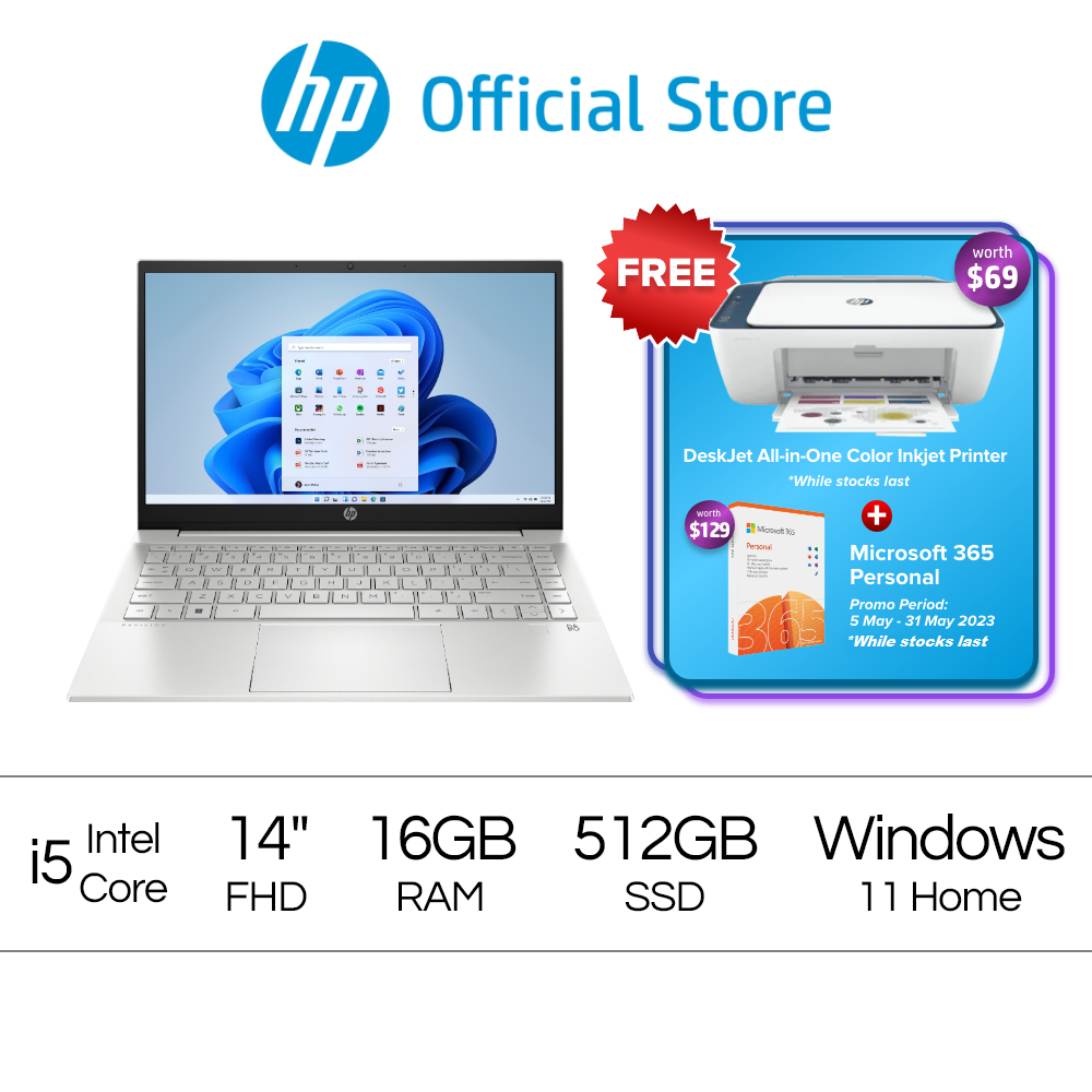 Pavilion Laptop 14-dv2078TU - 12th Gen Intel Core i5 - 16 GB RAM - 512 GB SSD - 14 - FHD - Windows 11 - Intel Iris Graphics - McAfee LiveSafe - 1 Year Onsite Limited Warranty