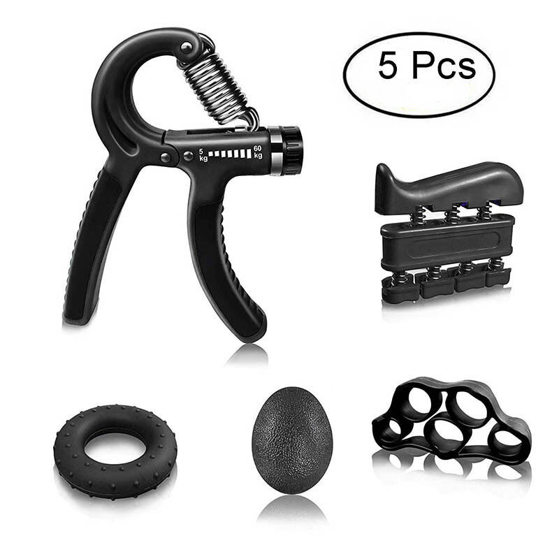 Hand Grip Strength Trainer Set With Forearm Exerciser Finger Stretcher Palm Ring Wrist Strengthener Fitness Ball Workout Kit